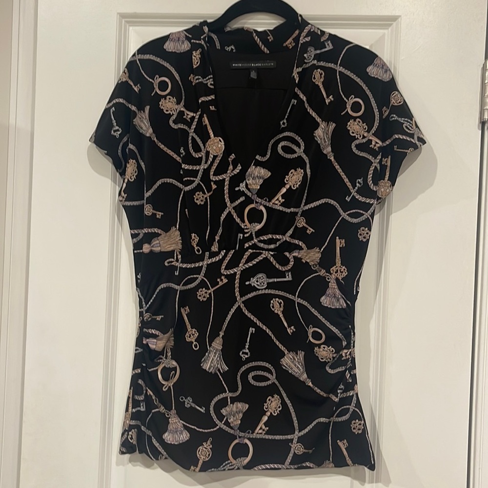 WHBM Size S black with key & tassel print